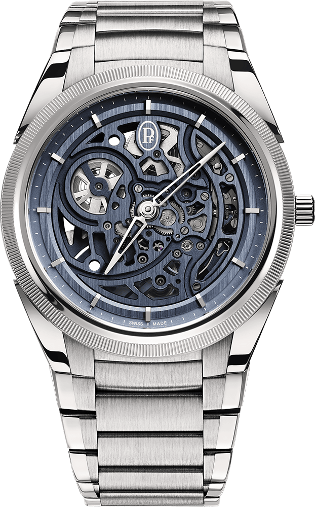 Tonda PF Skeleton Platinum Milano Blue